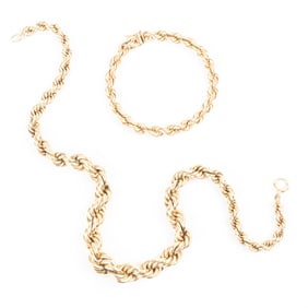 14k Yellow Gold Jewelry Suite.