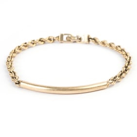 14k Yellow Gold "ID" Bracelet.