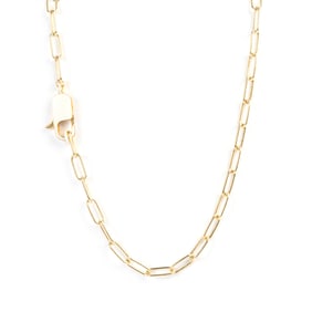 White Enamel, Vermeil Necklace.