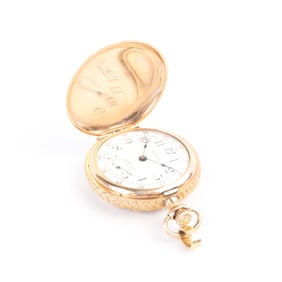 Waltham 14k Yellow Gold Pendant Watch.