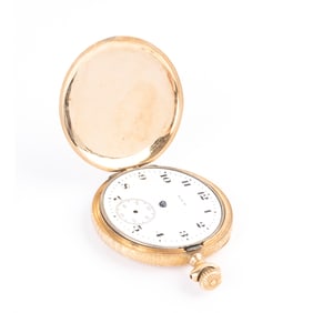Elgin 14k Yellow Gold Pocket Watch.