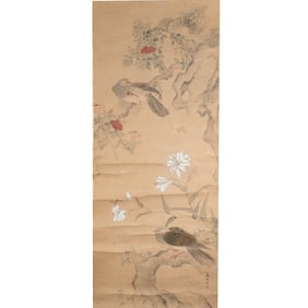 Attrib. to Ogate Korin: Japanese Painted Hanging Scroll