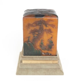 Large Chinese Carved Soapstone Seal