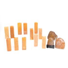 Collection of Chinese Soap Stone Carvings and Seals