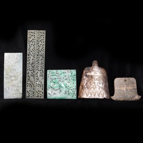 Chinese Carved Jade, Jadeite and Serpentine Plaques