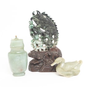 Group of Carved Chinese Jade Items