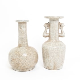Group of Two Chinese Ge Type Vases