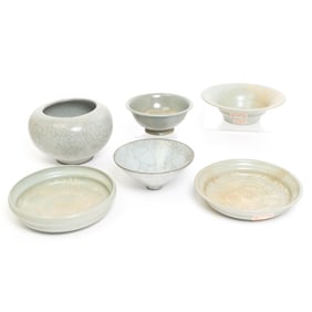 Group of Six Assorted Chinese Guan Type Items