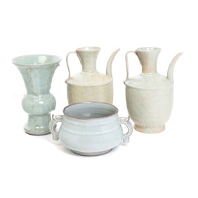 Group of Chinese Celadon Glazed Vessels and Vases