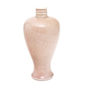 A Chinese Peachbloom Copper-Red Glazed Meiping Vase