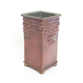 A Chinese Jun Type Square Section Vase