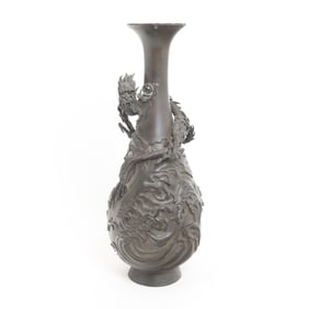 A Japanese Cast Bronze Dragon Vase