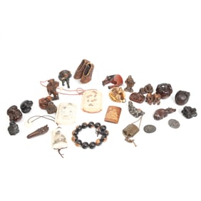 Large Group of Japanese Assorted Carved Items