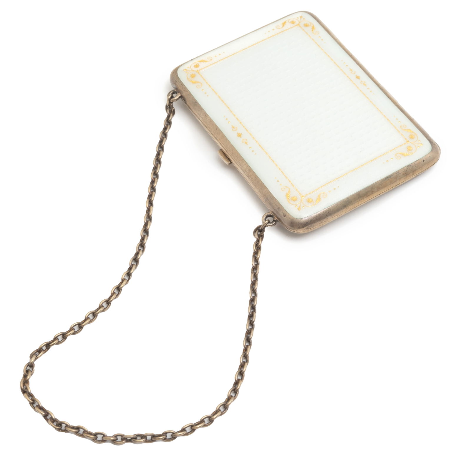 Guilloche Enamel and Silver Gilt Card Case on Chain (1 of 3)