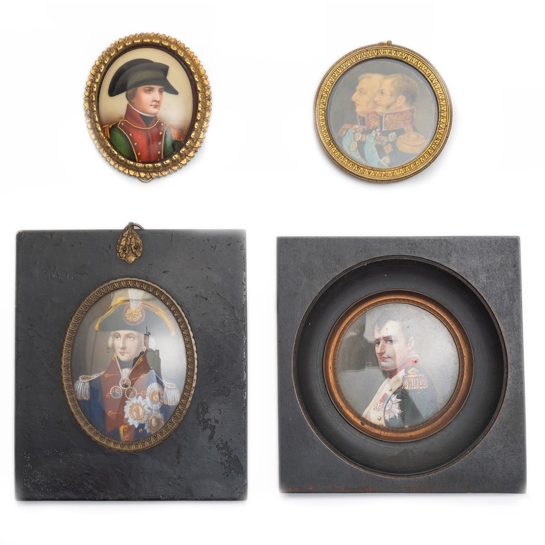 Four Framed Portrait Miniatures, Military and Napoleon (1 of 2)