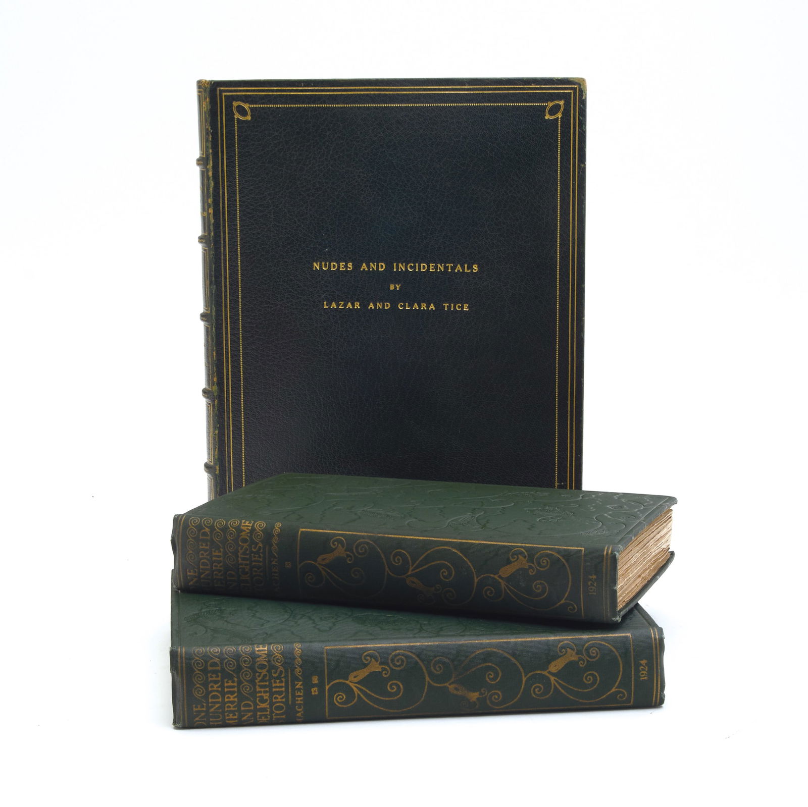 Three Volumes Illustrated by Clara Tice: Three Volumes Illustrated by Clara Tice. Nudes and Incidentals by Lazar and Clara Tice (American, 1888-1973). Text by Louis Finkelstein. Together with the two-volume cased set of 100 Hundred Merrie an
