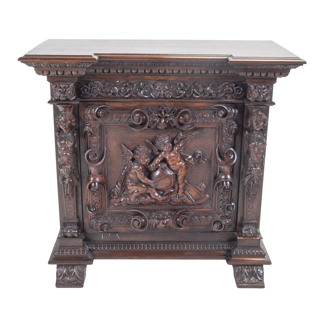 Italian Renaissance Style Walnut Cabinet (1 of 3)