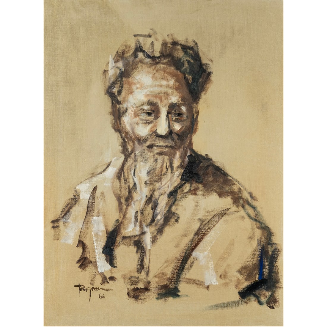 Hiroshi Tagami, After a Sketch by Rembrandt, oil (1 of 5)