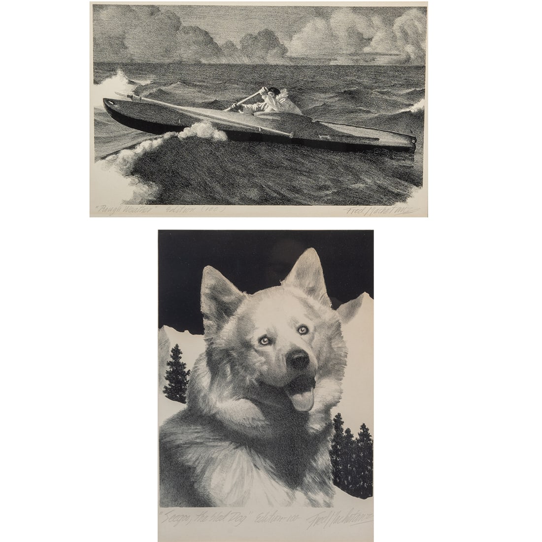 Fred Machetanz, Two Stone Lithographs (1 of 6)