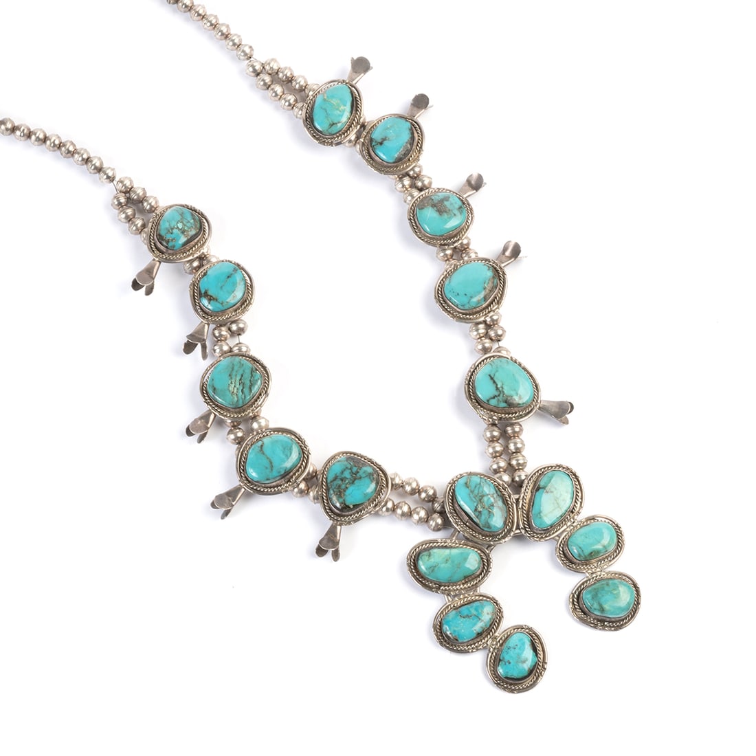 Native American Turquoise Squash Blossom Necklace. (1 of 4)