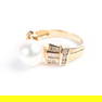 Cultured Pearl, Diamond, 14k Yellow Gold Ring.