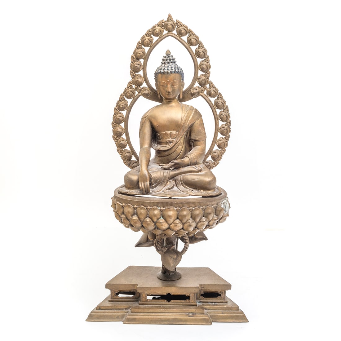 A Sino-Tibetan Bronze Enthroned Buddha Figure (1 of 5)