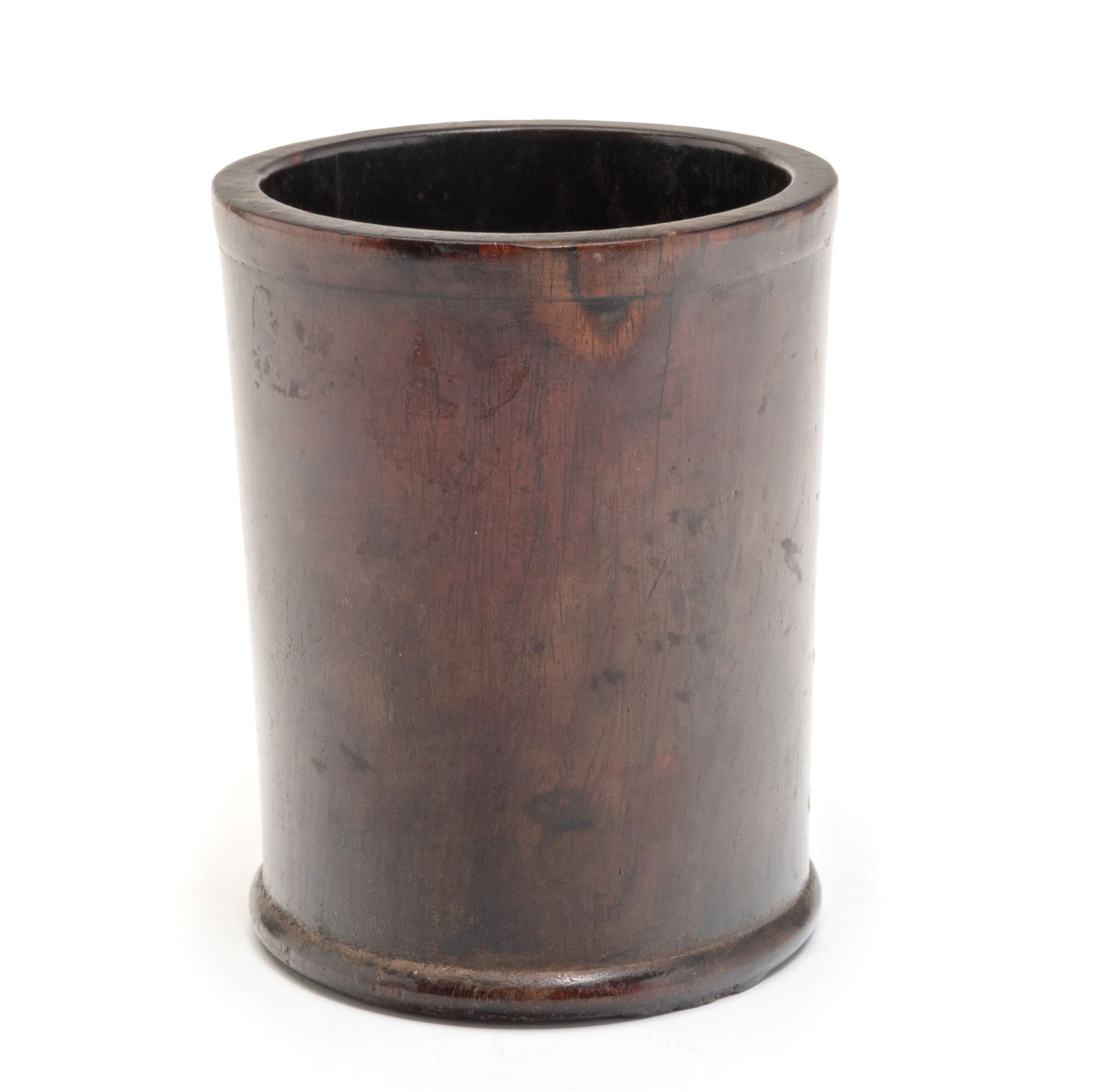 A Chinese Huanghuali and Mix Wood Brush Holder (1 of 2)