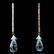 261: BLUE TOPAZ, DIAMOND, 14K WHITE GOLD EARRINGS.