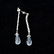 261: BLUE TOPAZ, DIAMOND, 14K WHITE GOLD EARRINGS. - 4