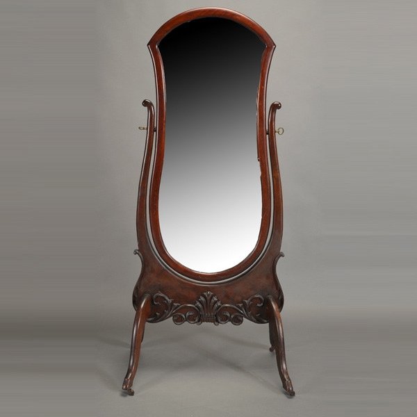 Edwardian Mahogany Cheval Mirror: Edwardian Mahogany Cheval Mirror {Dimensions 69 x 27 1/2 inches}