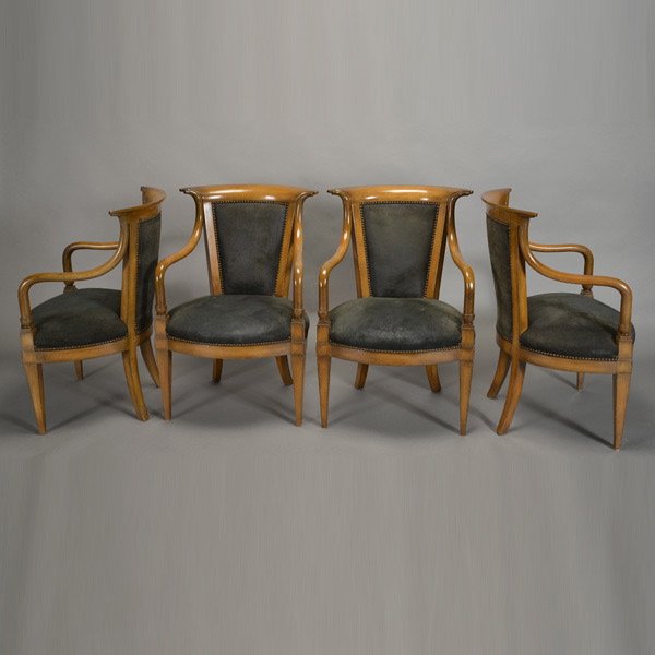 Set of Four Biedermeier Chairs: Set of Four Biedermeier Chairs {Dimensions of Each 36 x 25 x 21 inches}