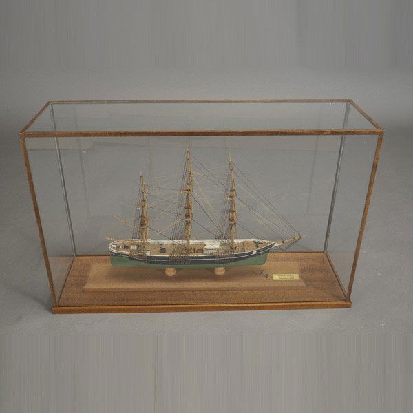 Replica Clipper Ship: Flying Cloud, Boston 1851: Cased Replica Clipper Ship: Flying Cloud, Boston 1851 {Dimensions of case 21 x 31 1/2 x 9 3/8 inches}