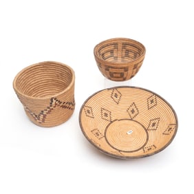 Three Native American Baskets Including Chemchuevi