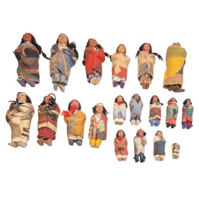 Collection of Native American Skookum Female Dolls