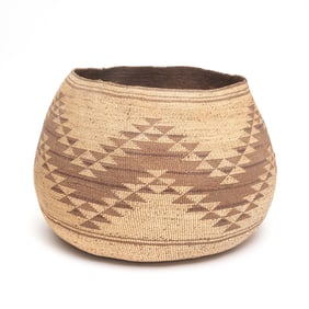 Native American Hupa Large Twined Basket