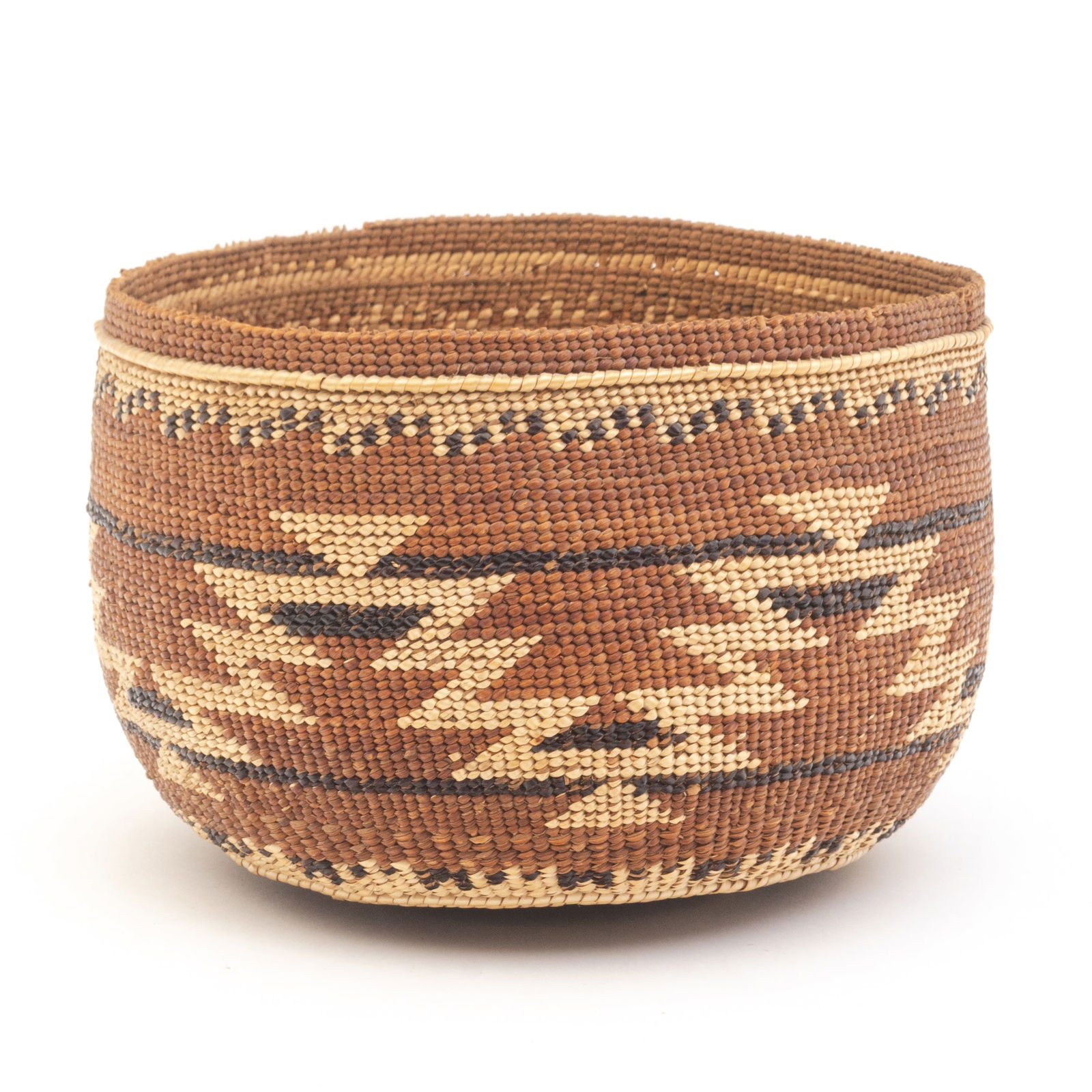 Native American Hupa Twined Polychrome Basket (1 of 4)