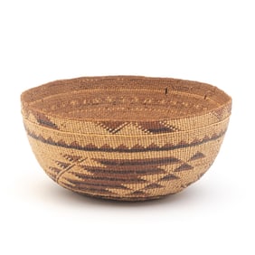 Hupa Twined Polychrome Basket