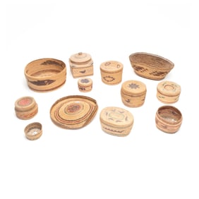 Eleven Native American Woven Baskets