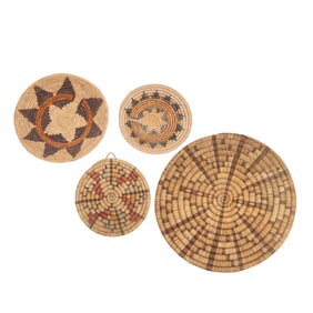 Four Native American Baskets, Hopi and Navajo