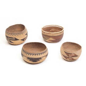 Four Native American Northwest Woven Baskets