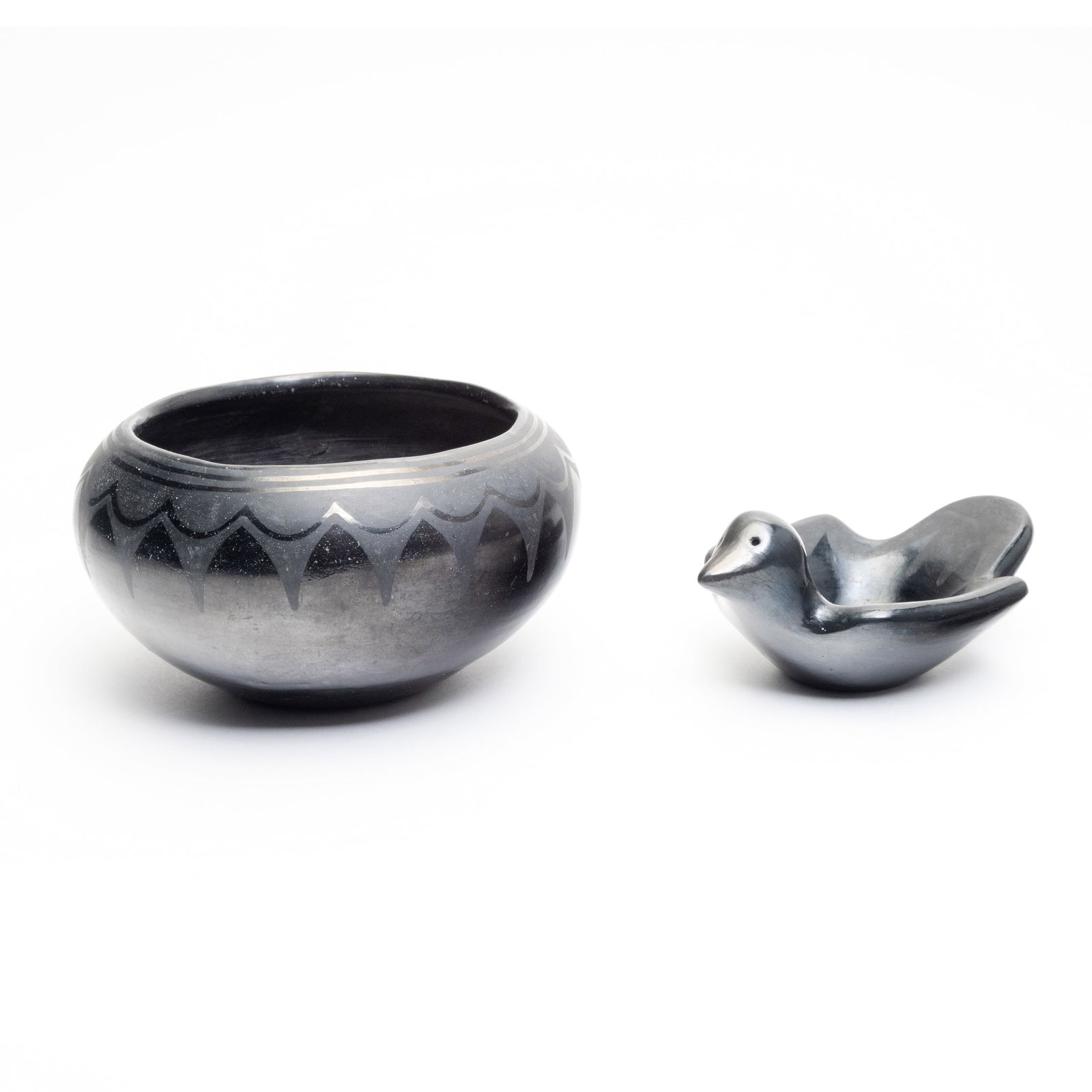 Two Marie Martinez Blackware Pottery Articles (1 of 6)