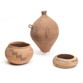 Three Native American Paiute Baskets