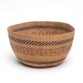 Native American Paiute Twined Two-Color Basket