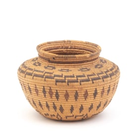 Panamint Polychrome Coiled Bottleneck Basket