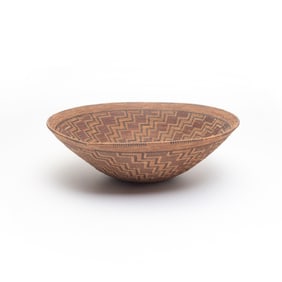 Native American Coiled Two-Color Basket, Possibly Inyo