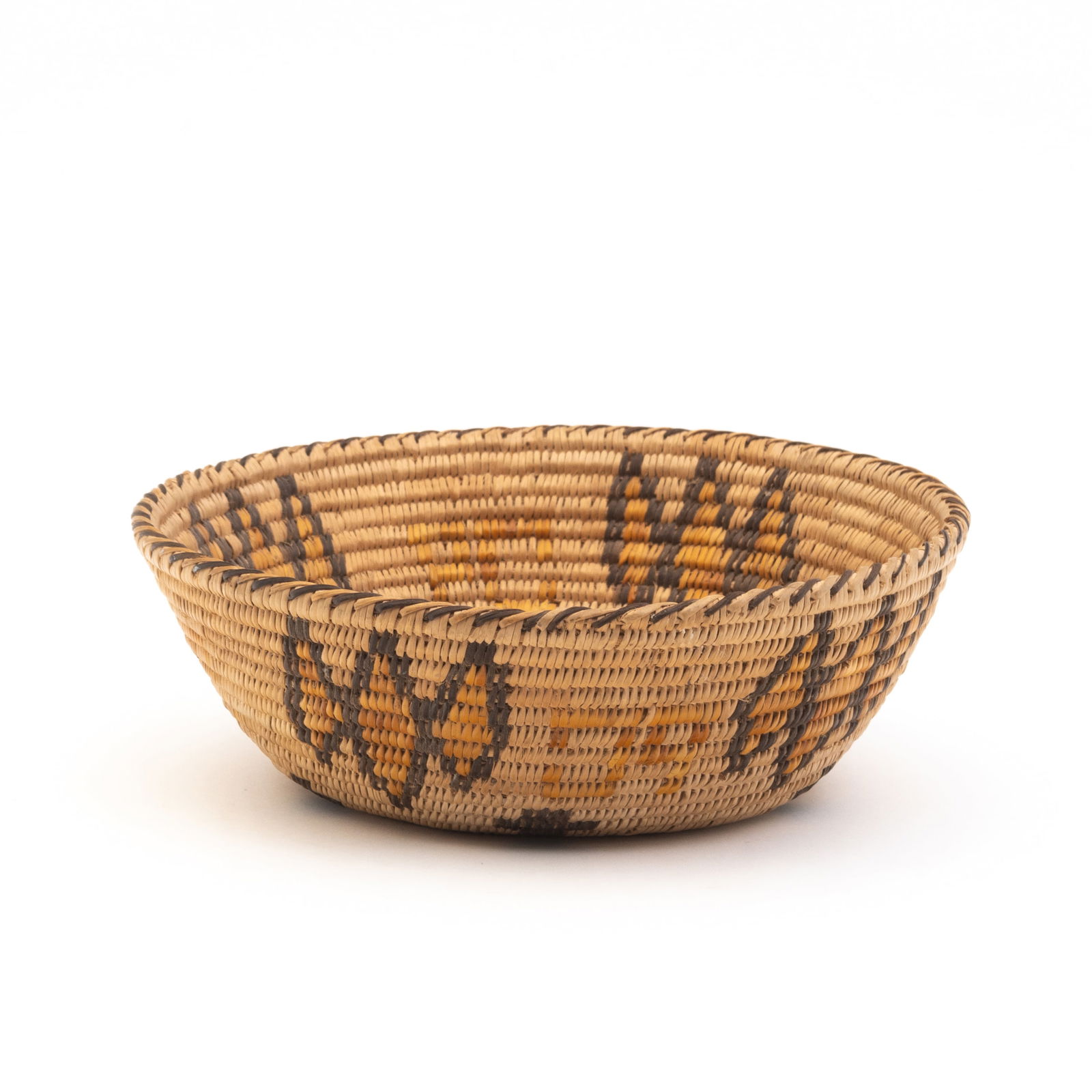Native American Shoshone Coiled Polychrome Basket (1 of 4)