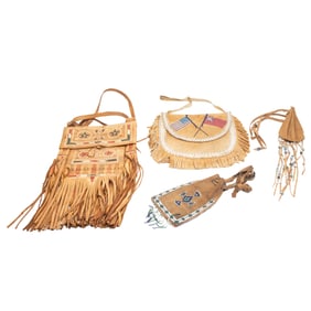 Collection of Native American Bags Including Quillwork
