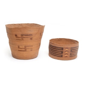 Two Native American Tlingit Baskets