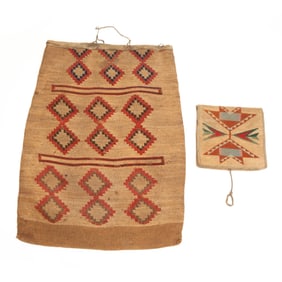 Two Native American Corn Husk Bags