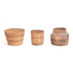 Three Native American Tlingit Baskets